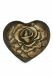 Kleinurne aus Bronze 'Herz und Rose'