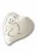 Tierurne aus Porzellan 'Herz mit Katze' weiβ-silber
