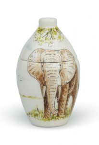 Handbemalte Kleinkeramikurne 'Elefant'