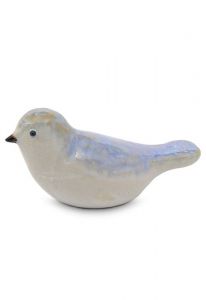 Kleinurne aus Keramik 'Vogel' hellblau