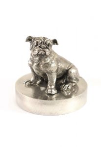 Bulldog Urne Silber Zinn