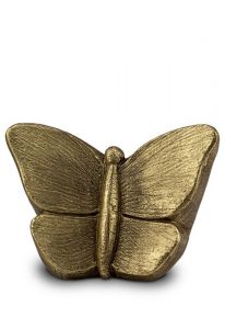 Kunst-Kleinurne aus Keramik Schmetterling goldfarbig