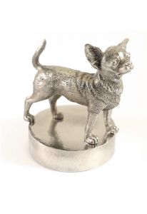 Chihuahua Urne Silber Zinn