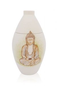 Handbemalte Keramikurne 'Buddha'