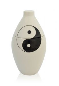Handbemalte Keramikurne 'Yin Yang'