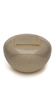 Handgefertigte Keramikurne 'Stein' mit dunklem Detail