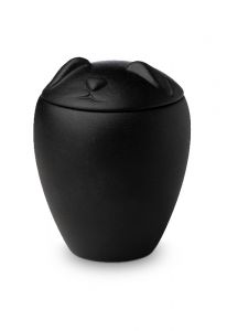 Schwarze Hunde-Urne aus Keramik