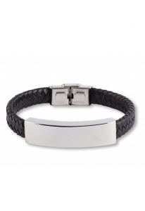 Geflochten Aschehalter Lederarmband schwarz