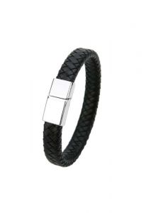 Geflochten Aschehalter Lederarmband schwarz