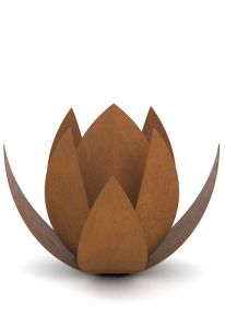 Kleinurne aus Cortenstahl 'Lotus'
