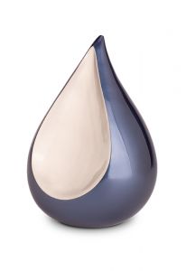 Messingurne 'Träne' blau Metallic