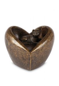 Bronze Kleinurne Katze 'Für immer in meinem Herzen'