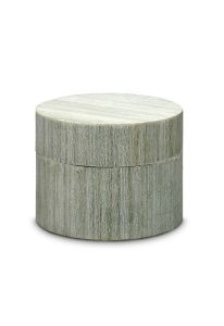 Holzkleinurne beige mit dunkelen Streifen