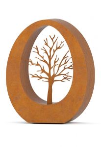Edelstahl Urne 'Oval tree'