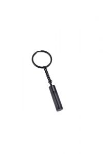 Asche-Schlüsselanhänger aus Edelstahl 'Zylinder' schwarz