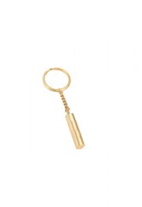 Asche-Schlüsselanhänger aus Edelstahl 'Zylinder' vergoldet
