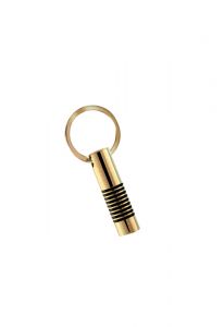 Asche-Schlüsselanhänger 'Zylinder' aus Edelstahl vergoldet