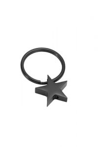 Asche-Schlüsselanhänger aus Edelstahl 'Stern' schwarz