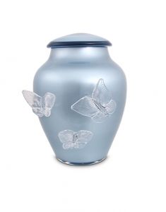 Kristallglasurne mit Schmetterlinge Blau