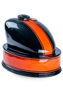 Motorradtank-Urne "Black and Orange"